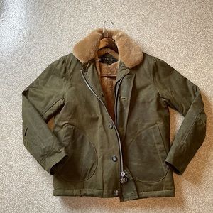 Freeman’s Sporting Club Waxed Cotton and Shearling Jacket